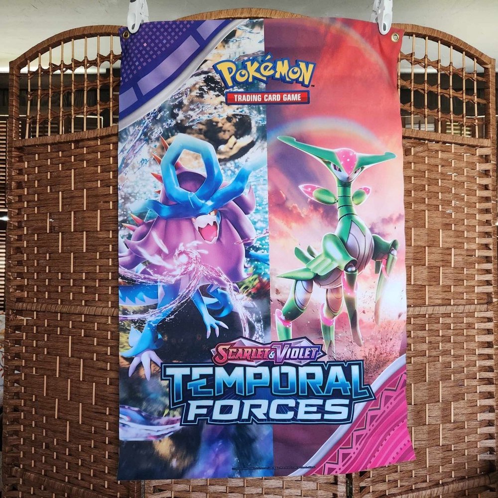 Pokemon Temporal Forces Promotional Fabric Banner - 24" x 36"